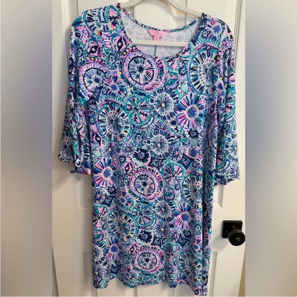 LILLY PULITZER Ophelia swing dress “In the Swim” pastel print M VGUC